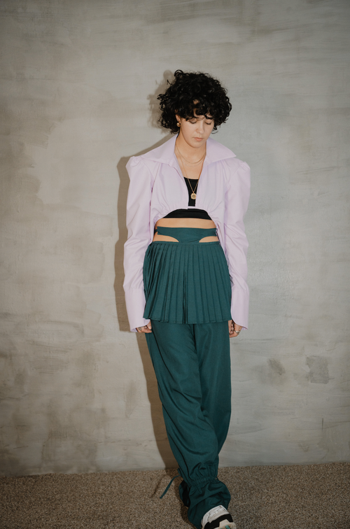 Aqua Pleated Jogger Pants