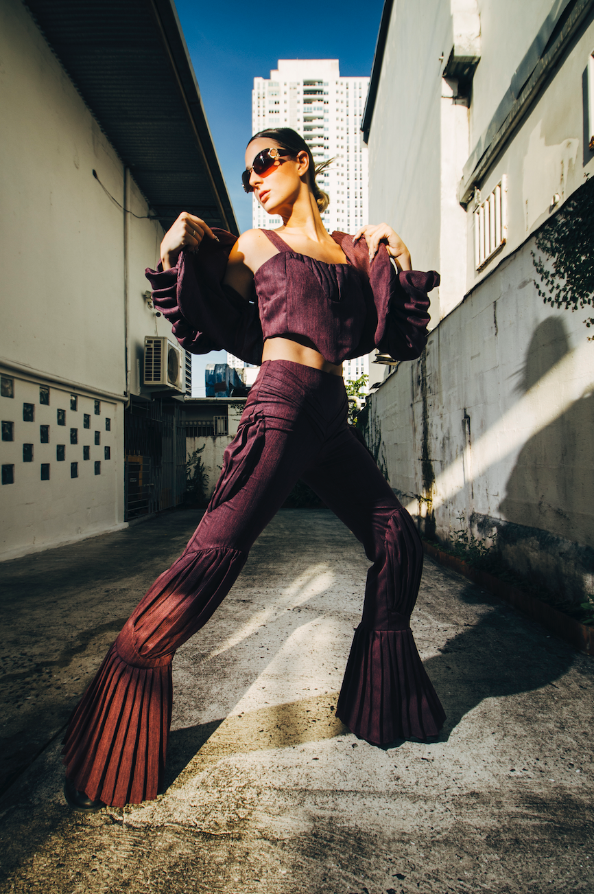 Draped Marsala Set