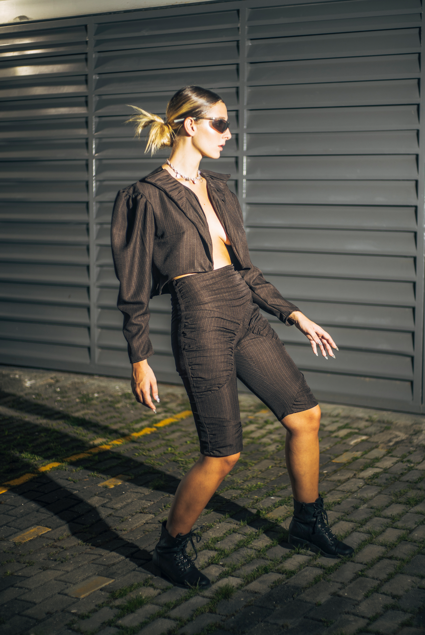 Brown Pleated Suit