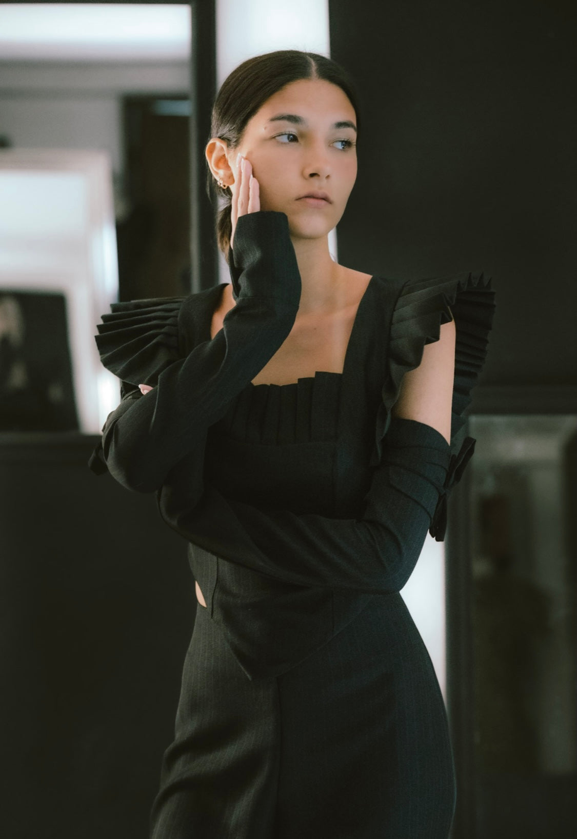 Black Pleated Avant Garde Set